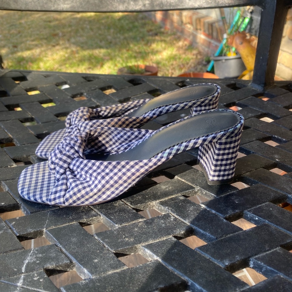 J.Crew Gingham Knot Heels-Size 7